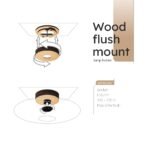 Peony wood & glass Flush mount ceiling light - Image 8
